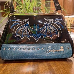 Sourpuss Black and Blue Bat Clutch